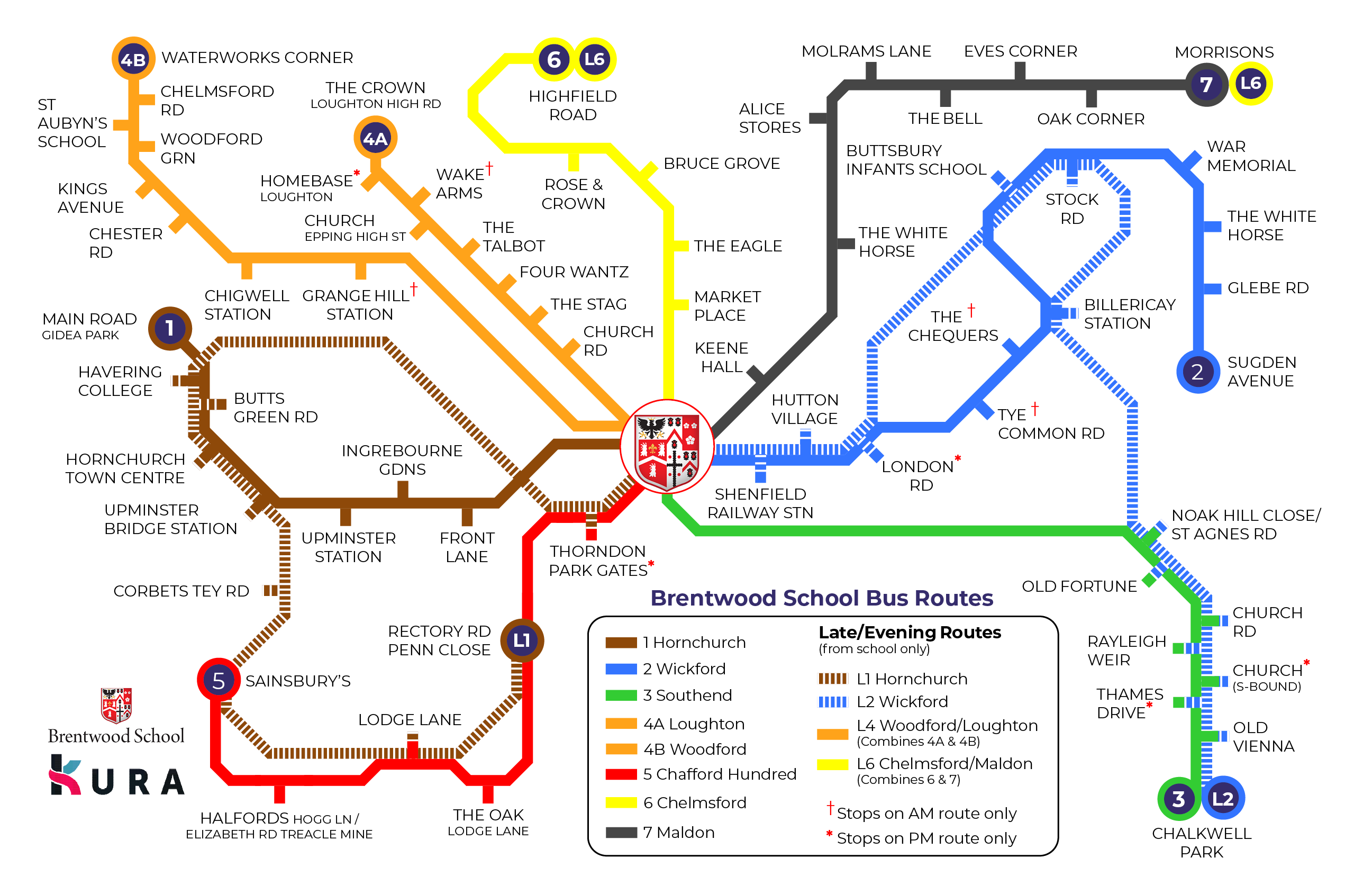 Brentwood routes